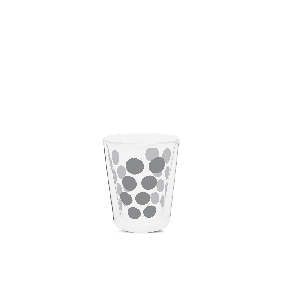 Stiklinių su šaukštais rinkinys 2x200 ml sidabrinis