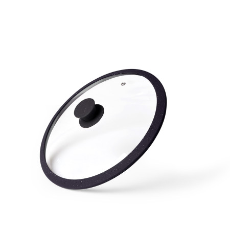 ARCADES 20 cm dangtis su marmuro apvadu, JUODAS (stiklas)