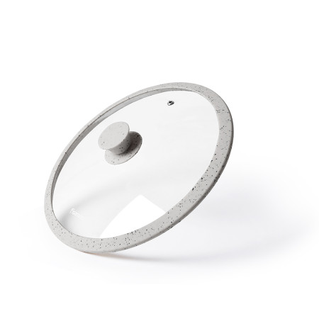 ARCADES 26 cm dangtis su marmuro apvadu, ŠVIESIAI PILKAS (stiklas)