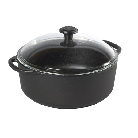 Ketaus puodas 5,5 l su stikliniu dangčiu